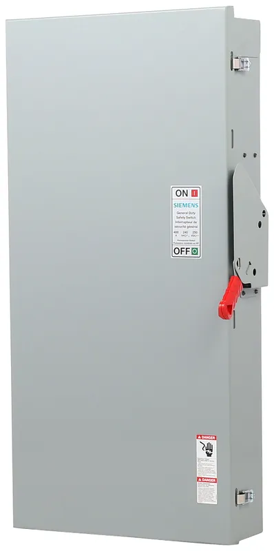 SK0459803-US20260702-105043-0 Siemens GF325NA 240 VAC 400 Amp 3-Pole 4-Wire NEMA 1 General Duty Fusible Safety Switch - Image 1