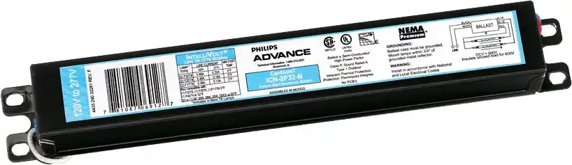 SK0460303-US20260702-105043-0 Signify ICN4P32N35M Philips Advance ICN4P32N35M 120 to 277 VAC 50/60 Hz 32 W 4-Lamp T8 Electronic Ballast - Image 1