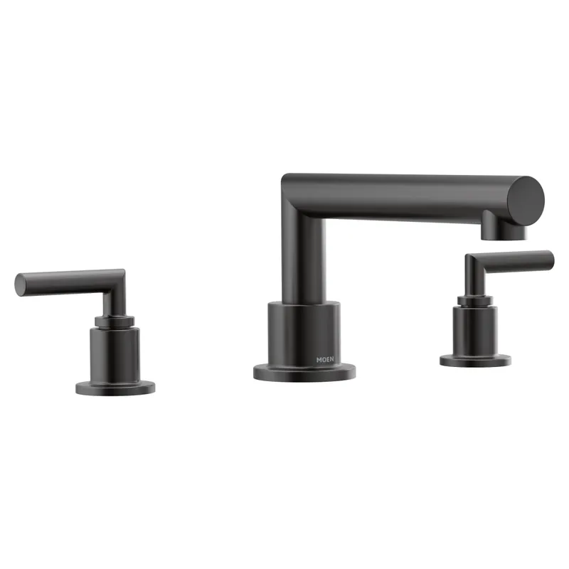 SK0461344-US20260702-105043-0 Moen TS93003BL Arris 2-Handle Deck-Mount Roman Tub Faucet Trim Kit in Matte Black - Image 1