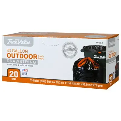 True Value 1221747 20-Ct. 33-Gal. Trash Bags