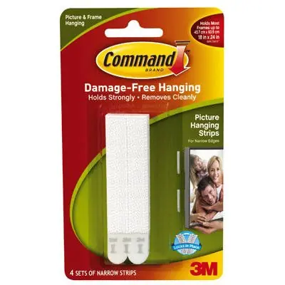 TRUE VALUE 17207 Command Narrow Picture Hanging Strips White