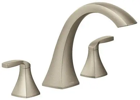 Moen T693BN Voss Two Handle Roman Tub Faucet Trim Kit in Brushed Nickel