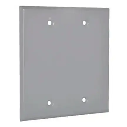 TRUE VALUE 2BC Gray Weatherproof 2-Gang Blank Cover