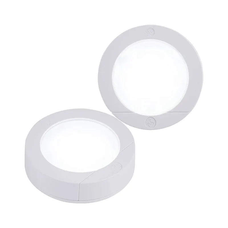 TRUE VALUE 25434 2PK WHT LED PUCK LIGHT
