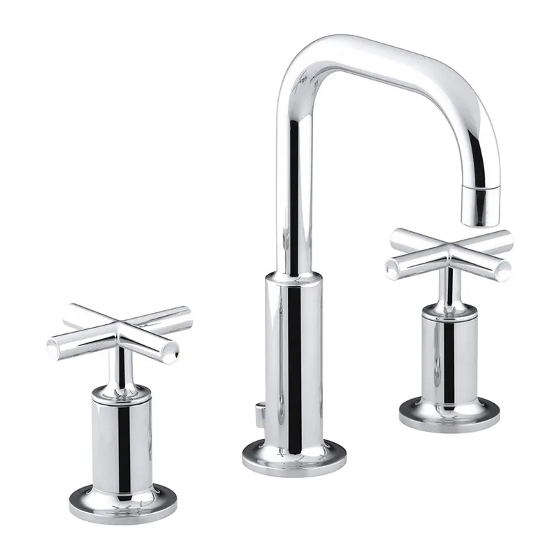 SK0465129-US20260702-105043-0 Kohler 087206749551 Purist Widespread Bathroom Sink Faucet with Low Cross Handles and Low Gooseneck Spout Polished Chrome - Image 1