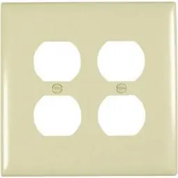True Value TPJ82ICC10 Pass & Seymour - Legrand Ivory Double Duplex Nylon Wall Plate