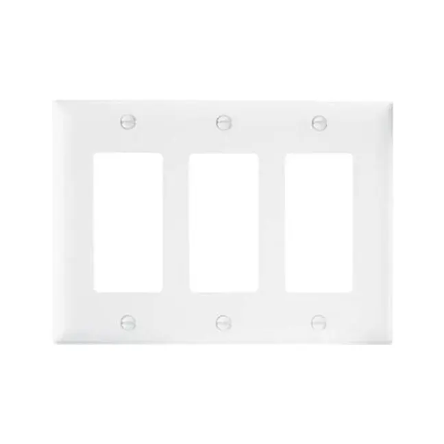 True Value TP263WCC12 Pass & Seymour - Legrand White 3 Decorator Opening Nylon Wall Plate