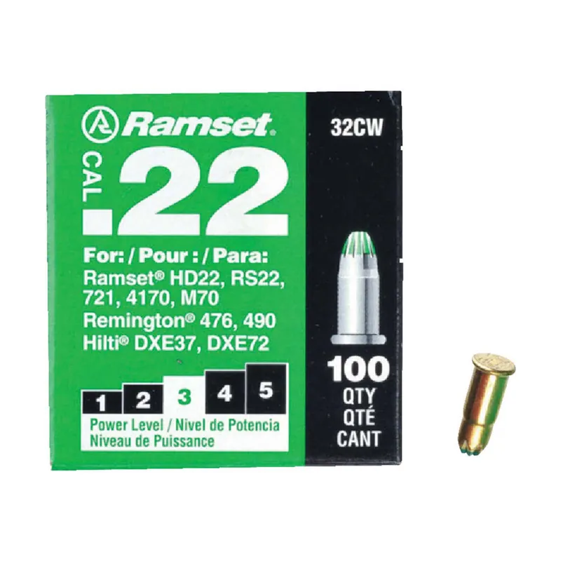 TRUE VALUE 601 Ramset 100-Pack .22-Caliber Green Powder Load