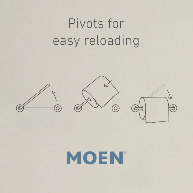Creative Specialties YB6408NL Moen Belfield Polished Nickel Pivoting Paper Holder