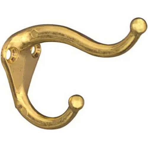 TRUE VALUE N154-575 2Pk Brass Coat & Hat Hook