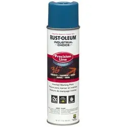 RUSTOLEUM 203031 Industrial Choice M1800 System Water-based Precision Line Marking Paint APWA Caution Blue 16 Oz Spray