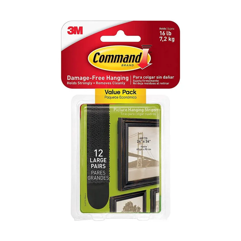 TRUE VALUE 17206BLK-12ES 12PK LG BLK PIC STRIPS
