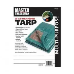 TRUE VALUE 619724RD Master Tradesman Hunter Green/Brown Polyethylene Tarp 20 x 30-Ft. TV619724