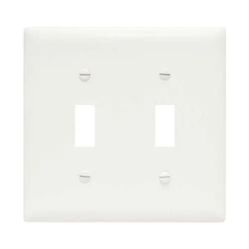 True Value TP2WCC30 Pass & Seymour - Legrand White 2-Toggle Nylon Wall Plate