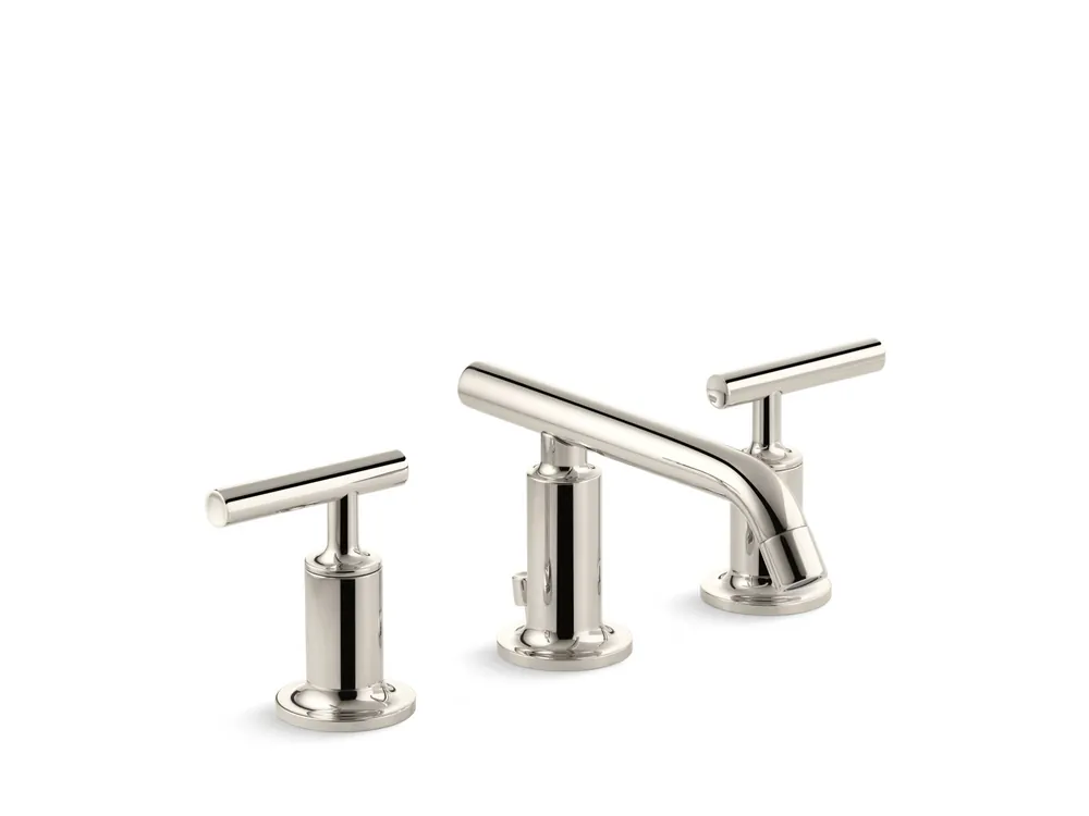 SK0467688-US20260702-105043-0 KOHLER 087206751110 K-14410-4-SN Purist Widespread Bathroom Sink Faucet with Low Lever Handles and Low Spout Polished Nickel - Image 1