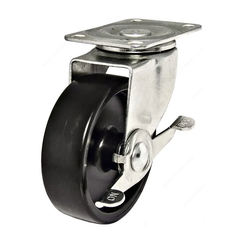 SK0468802-US20260702-105043-0 TRUE VALUE F25234 3, Polypropylene Wheel, Swivel Plate Caster, With Side Brake - Image 1