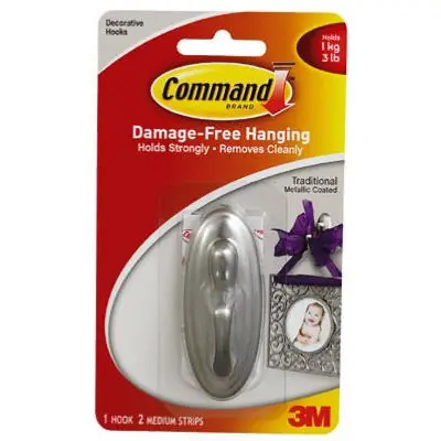 SK0468822-US20260702-105043-0 True Value 17051BN Command Medium Nickel Traditional Hook - Image 1