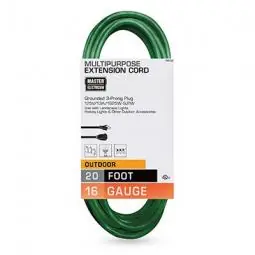 True Value 02352-05ME Master Electrician 16/3 SJTW Green Outdoor Extension Cord 20-Ft.
