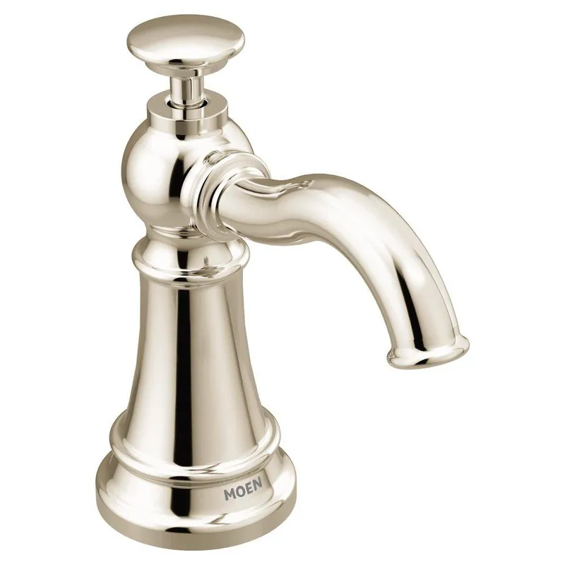Moen S3945NL 18 oz. Deck Mount Metal Soap and Lotion Dispenser in Polished Nickel