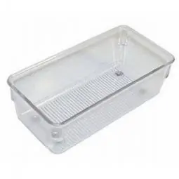 TRUE VALUE 52330 InterDesign Linus Drawer Organizer Clear/Chrome Plastic 3 x 6 x 2-In.