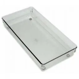 TRUE VALUE 52650 InterDesign Linus Drawer Organizer, Clear/Chrome Plastic, 6 x 12 x 2-In.