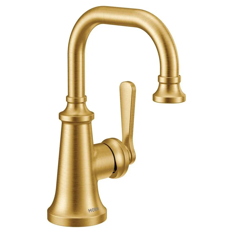 Moen S44101BG Colinet Single Handle Monoblock Bathroom Sink Faucet in Brushed Gold