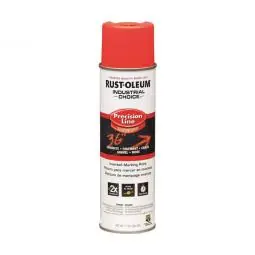 TRUE VALUE 203028 Rust-Oleum Industrial Choice Precision Line Marking Paint, Fluorescent Red Orange, 17-oz. Inverted Aerosol