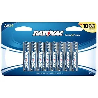 TRUE VALUE 815-24LTK RayOVac Alkaline Batteries, AA, 24-Pk.