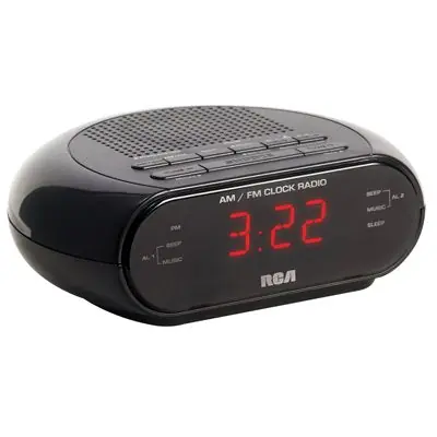 SK0472104-US20260702-105043-0 TRUE VALUE RC205 RCA Dual Wake Clock Radio Black - Image 1