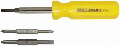 TRUE VALUE 578045 Quick Change Screwdriver, 6-In-1, Phillips/Slotted/Nutdrivers