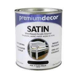 True Value PDL4-QT Premium Decor Black Satin Enamel Paint, Qt.
