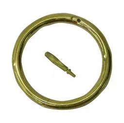 True Value 7002 Bull Ring, Self-Piercing, Brass, 3-In.