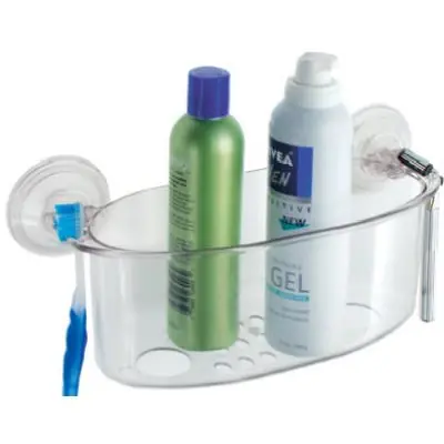 TRUE VALUE 52420 InterDesign Powerlock Clear Suction Shower Basket