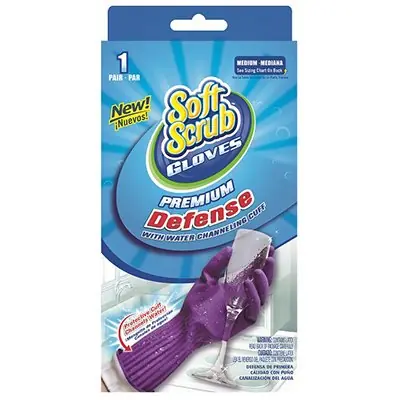 TRUE VALUE 12812-16 Soft Scrub Premium Defense Rubber Gloves Medium