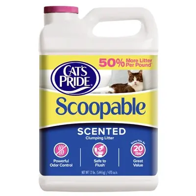 TRUE VALUE C01941-C60 Cat's Pride Scoopable Flushable Cat Litter 12-Lbs.