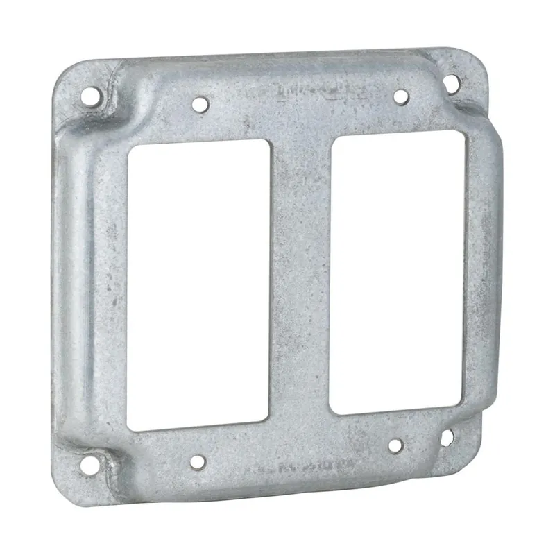 SK0475091-US20260702-105043-0 TRUE VALUE 809C 4-Inch Flat Corner Square Double GFI Receptacle Box Cover - Image 1