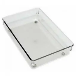 SK0475987-US20260702-105043-0 TRUE VALUE 52640 InterDesign Linus Drawer Organizer Clear/Chrome Plastic 6 x 9 x 2-In. - Image 1