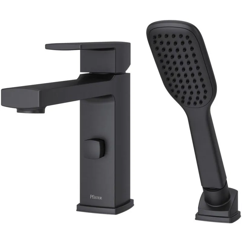 Pfister RT62DAB Deckard Single Handle Roman Tub Faucet with Handshower in Matte Black