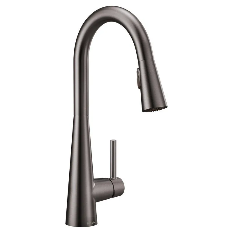 SK0476625-US20260702-105043-0 Moen 7864BLS Sleek Single Handle Pull Down Kitchen Faucet in Black Stainless - Image 1