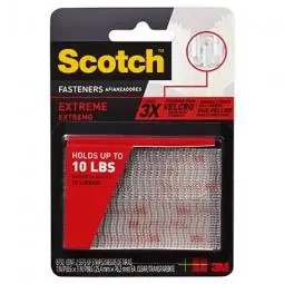 TRUE VALUE RF6730 Scotch Extreme Fasteners Recloseable Strip Clear 1 x 3 In 2-Pr.