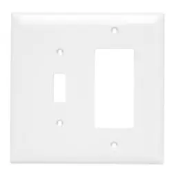 True Value TP126WCC12 Pass & Seymour - Legrand White 1-Toggle & 1 Decorator Opening Nylon Wall Plate