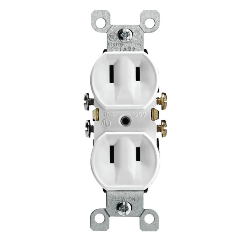 Leviton 223-W Duplex Non-Grounding Traditional Straight Blade Receptacle 125 VAC 15 Amp