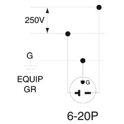 Leviton 5466-C 20 Amp 250 Volt Plug Straight Blade Industrial Grade Grounding