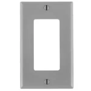 Leviton 80401-NGY 1-Gang Standard Size Thermoplastic Nylon Gray GFCI Device Decora Wallplate