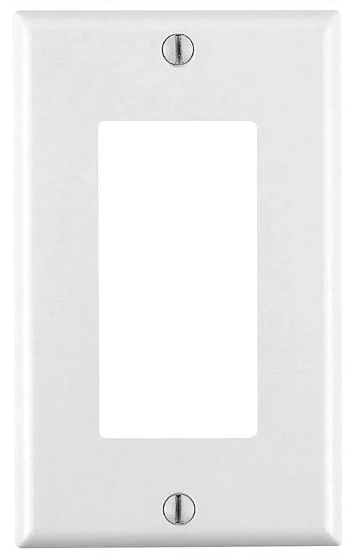 Leviton 80401-W 1-Gang Decora Wallplate Standard Size Thermoset White