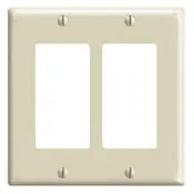 Leviton 80409-I Decora Electrical Wall Plate Standard Size 2 Gang Ivory
