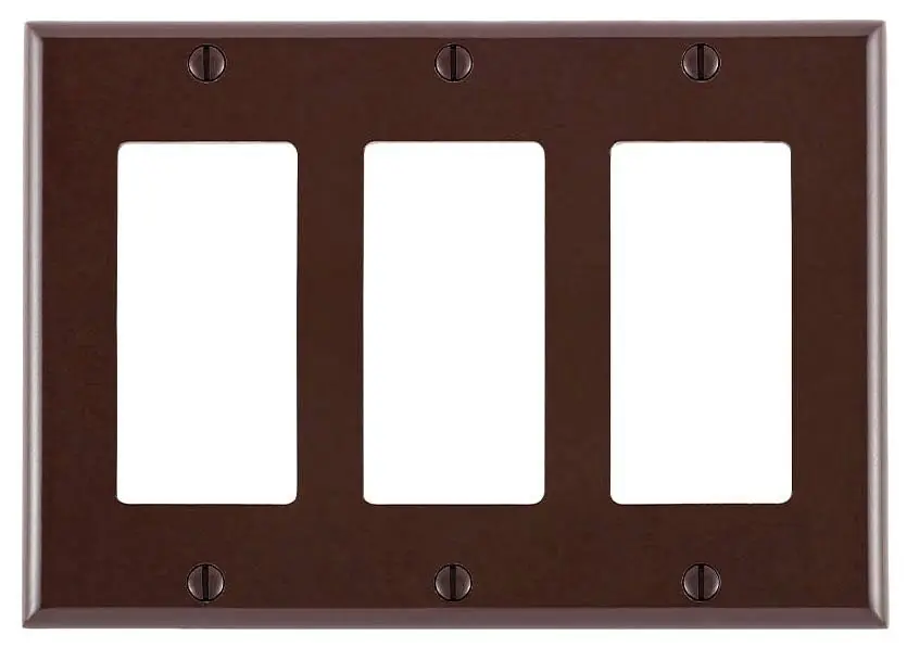 Leviton 80411 Wallplate 3 Gang Standard Size Thermoset Brown