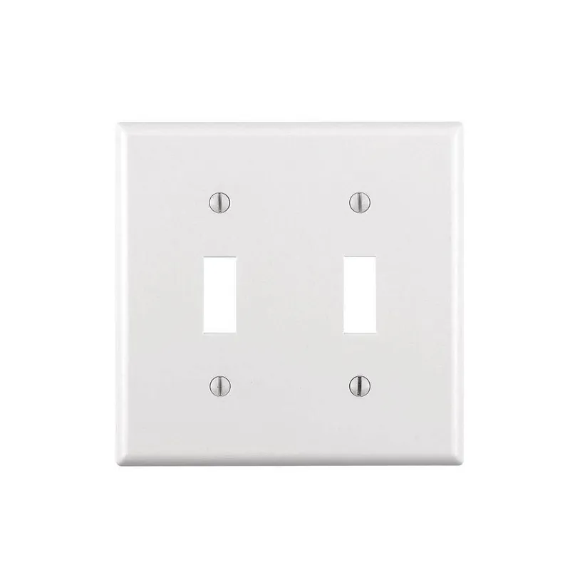 Leviton 88009 2-Gang Toggle Switch Wall Plate, Thermoset, White