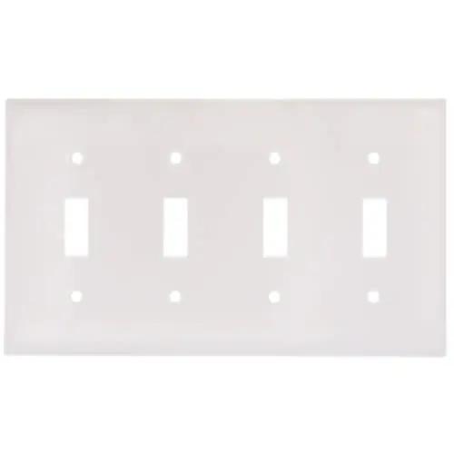 Leviton 88012 4-Gang Toggle Switch Wallplate, Thermoset, White