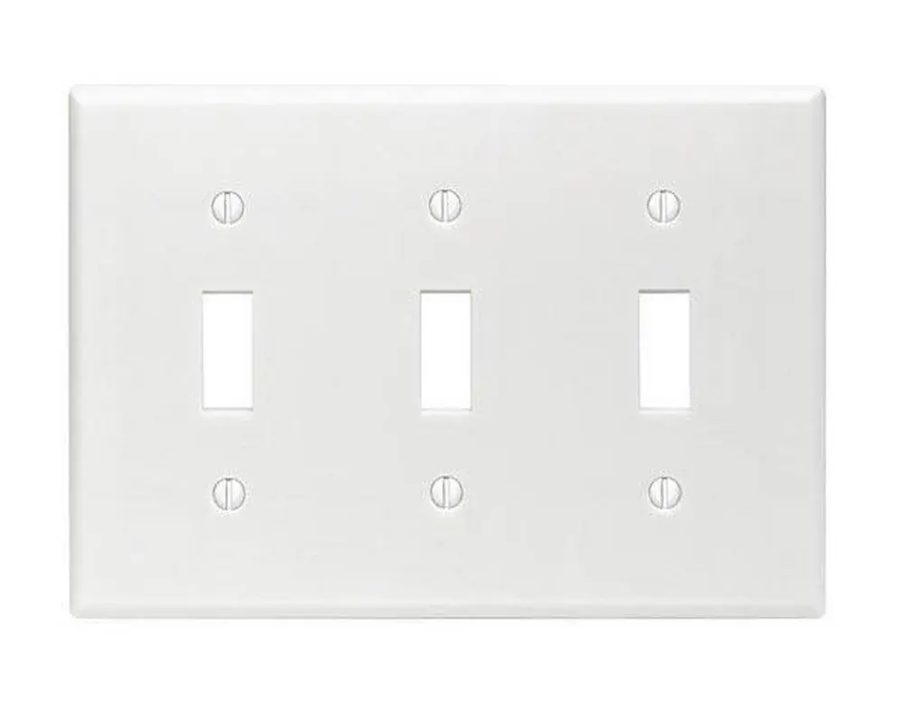 SK0478012-US20260702-105043-0 Leviton 88011 3-Gang Toggle Switch Wall Plate White - Image 1